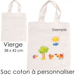 Sac en coton 38x42 cm à peindre et personnaliser