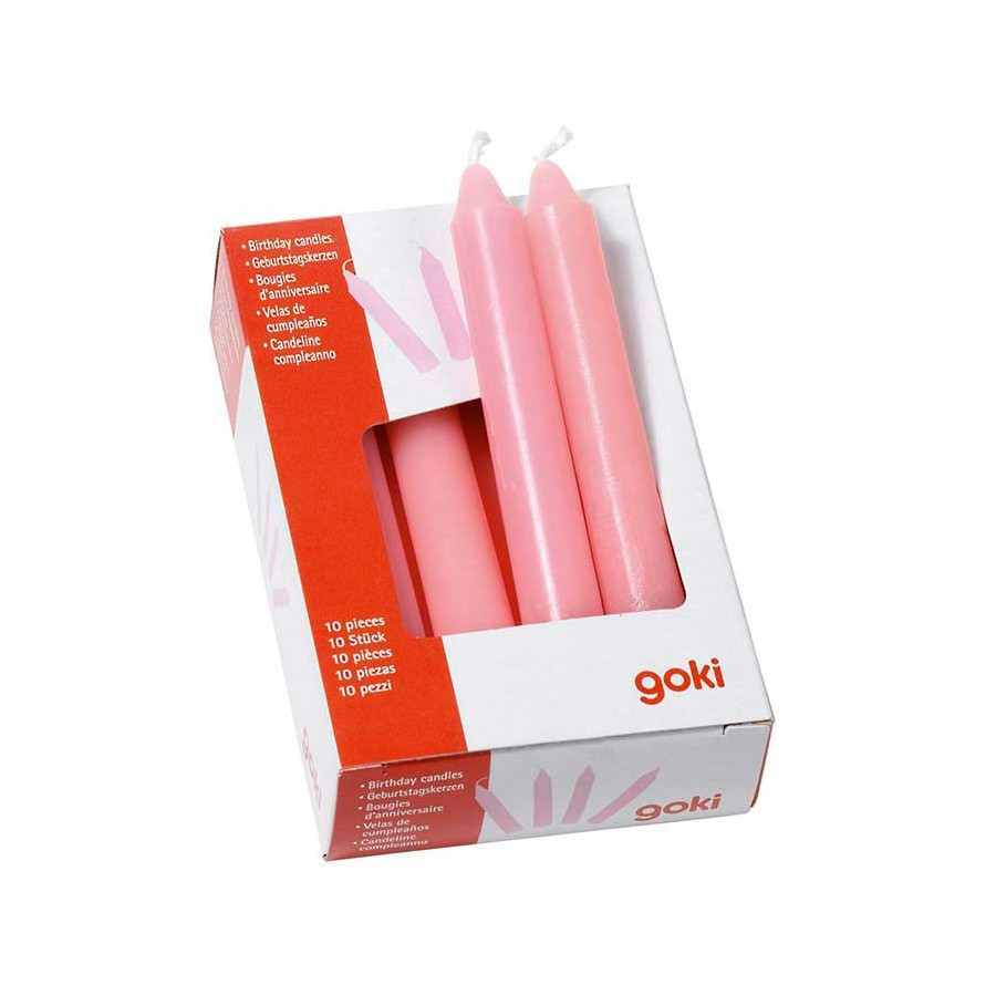 10 grosses bougies anniversaire Goki - rose 10 grosses bougies anniversaire Goki - rose