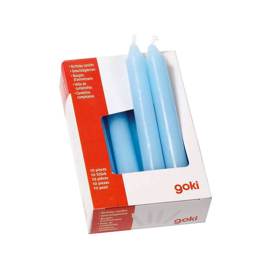 10 grosses bougies anniversaire Goki - bleu