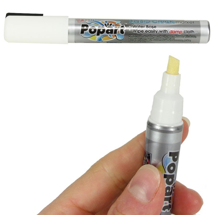 Feutre craie pour ardoise - fin - blanc Feutre craie pour ardoise - fin - blanc