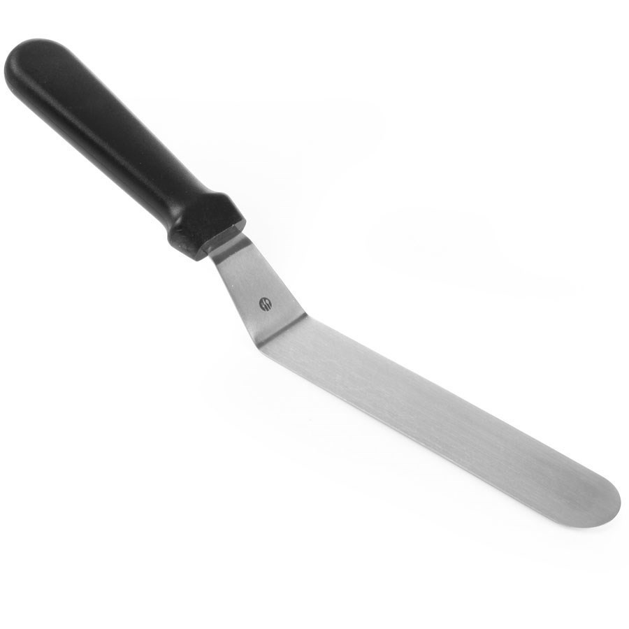 Spatule coudée XL; 42.5x3.8 cm (Lxl); argenté/noir