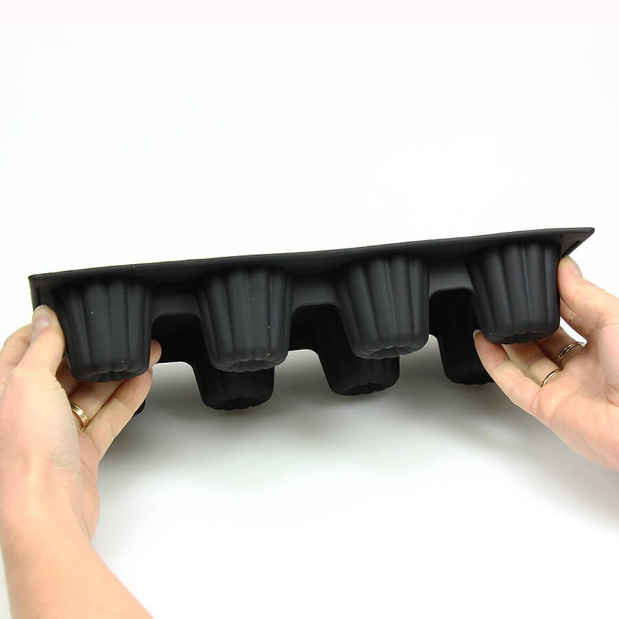 Moule à Cannelés En Silicone 18 Cavités - Sans BPA, Antiadhésif, Réutilisable - Pour Desserts Et Glaçons - 36mm De Hauteur - 8