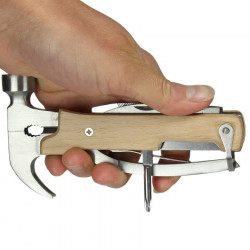 Marteau multi outils façon couteau suisse en bois Kikkerland