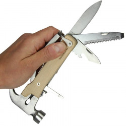 Marteau multi outils façon couteau suisse en bois Kikkerland