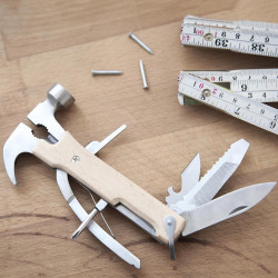 Marteau multi outils façon couteau suisse en bois Kikkerland
