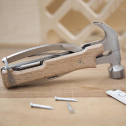 Marteau multi outils façon couteau suisse en bois Kikkerland