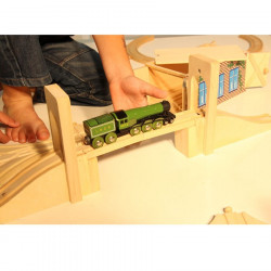 Lot d'accessoires pour circuit de train en bois Legler