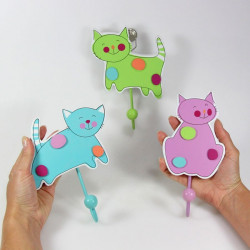 Portemanteau chats - lot de 3