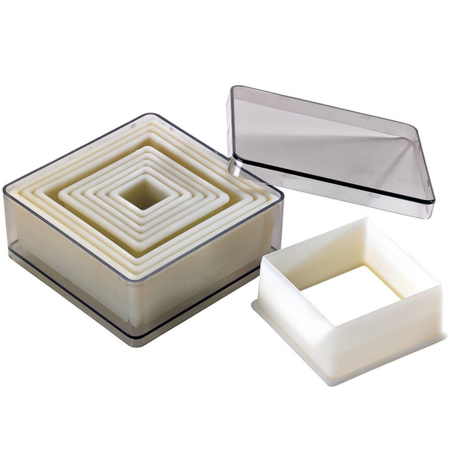 Boîte de 9 découpoirs polyglass - carrés unis Boîte de 9 découpoirs polyglass - carrés unis