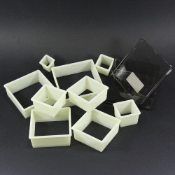 Boîte de 9 découpoirs polyglass - carrés unis