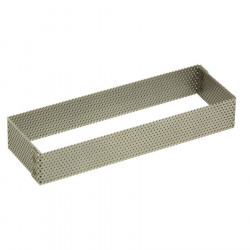 Moule rectangle à tarte inox perforé - 12 cm