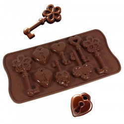 Moule à chocolats - 6 clefs et 2 cadenas