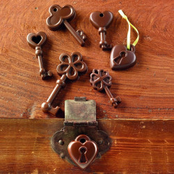 Moule à chocolats - 6 clefs et 2 cadenas