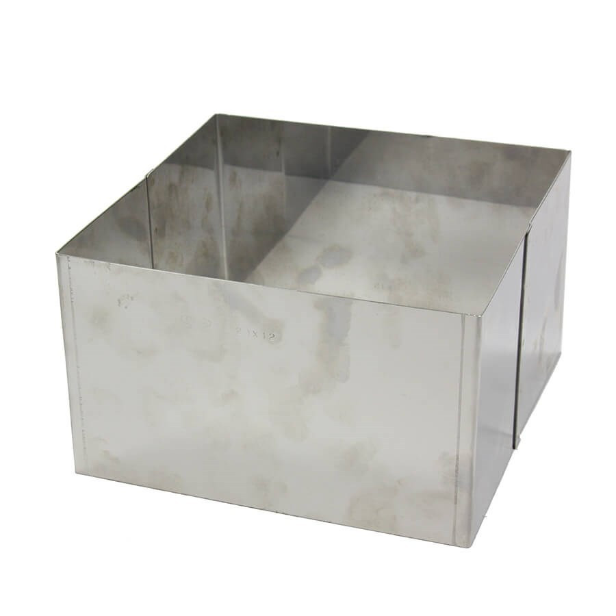 Carré haut en inox largeur 20 cm - hauteur 12 cm