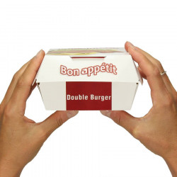 Boite à burger en carton x100 - double burger 13x13x7 cm