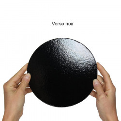 Semelle carton pour gâteau - or-noir 20 cm