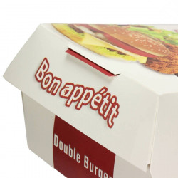 Boite à burger en carton x100 - double burger 13x13x7 cm