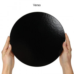 Rond carton pâtisserie - or-noir 28 cm