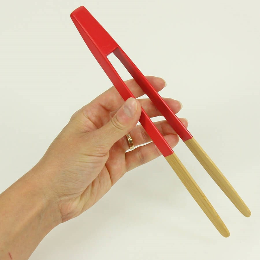 Fackelmann Pince à Toasts Aimantée En Bambou Rouge - 27,5 Cm