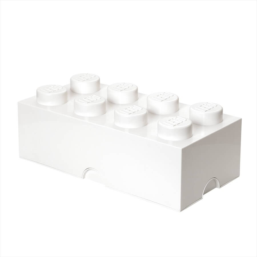 Boite de rangement Lego grand modèle 8 plots blanc
