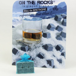 Sachet de 6 glaçons pierre On the Rocks - granit bleu de Bretagne