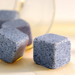 Sachet de 6 glaçons pierre On the Rocks - granit bleu de Bretagne