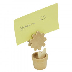 Clip mémo porte photo Pot de fleur en bois