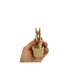 Clip mémo porte photo Pot de fleur en bois