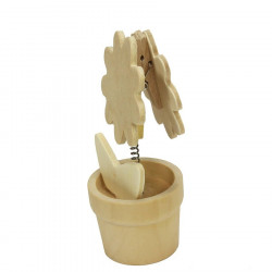 Clip mémo porte photo Pot de fleur en bois