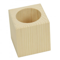 Petit pot à crayons cubique en bois