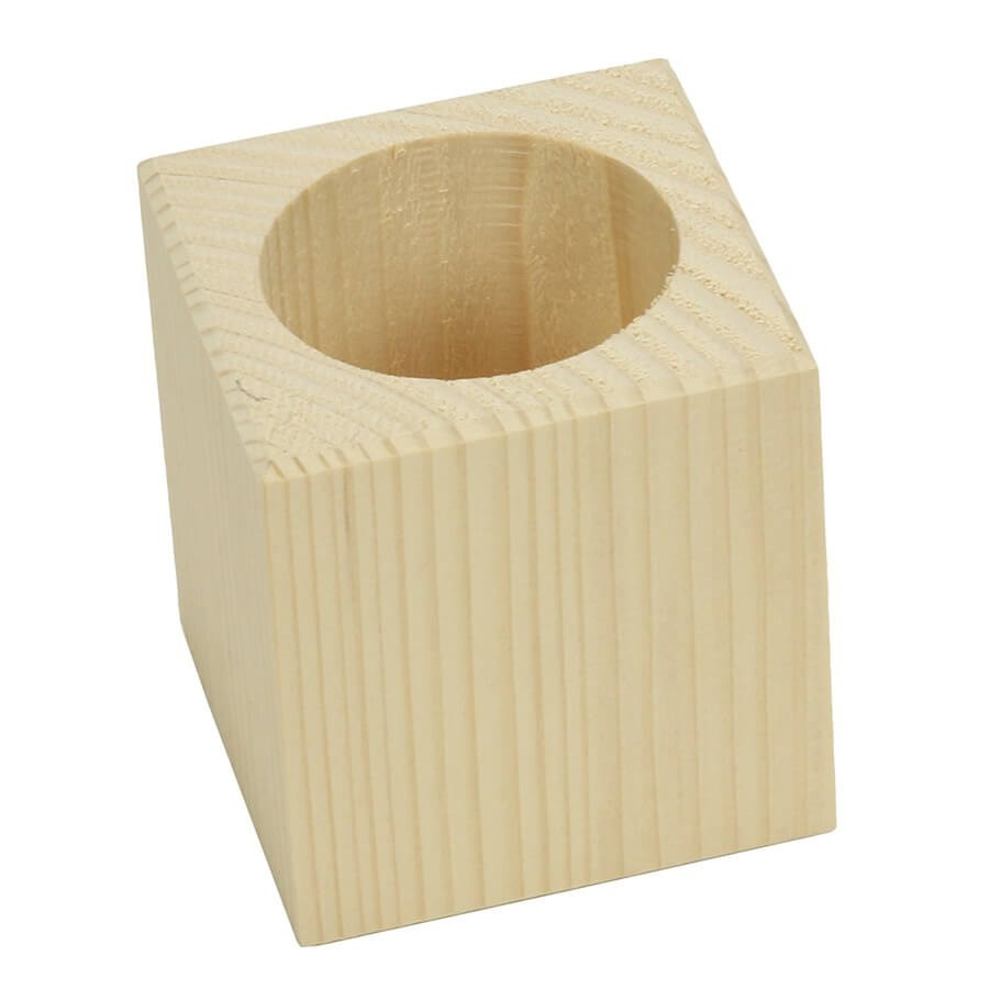Petit pot à crayons cubique en bois Petit pot à crayons cubique en bois