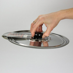 Couvercle de casserole en inox à bord ourlé 22-24-26 cm