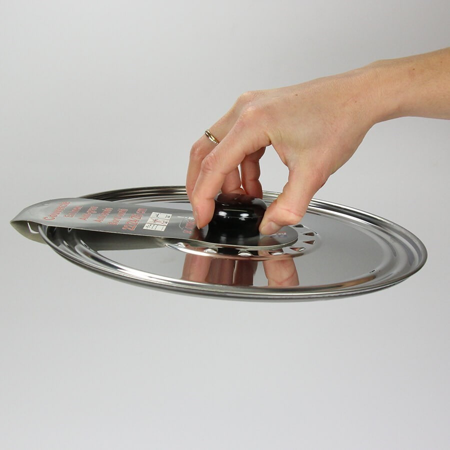 Couvercle de casserole en inox à bord ourlé 222426 cm