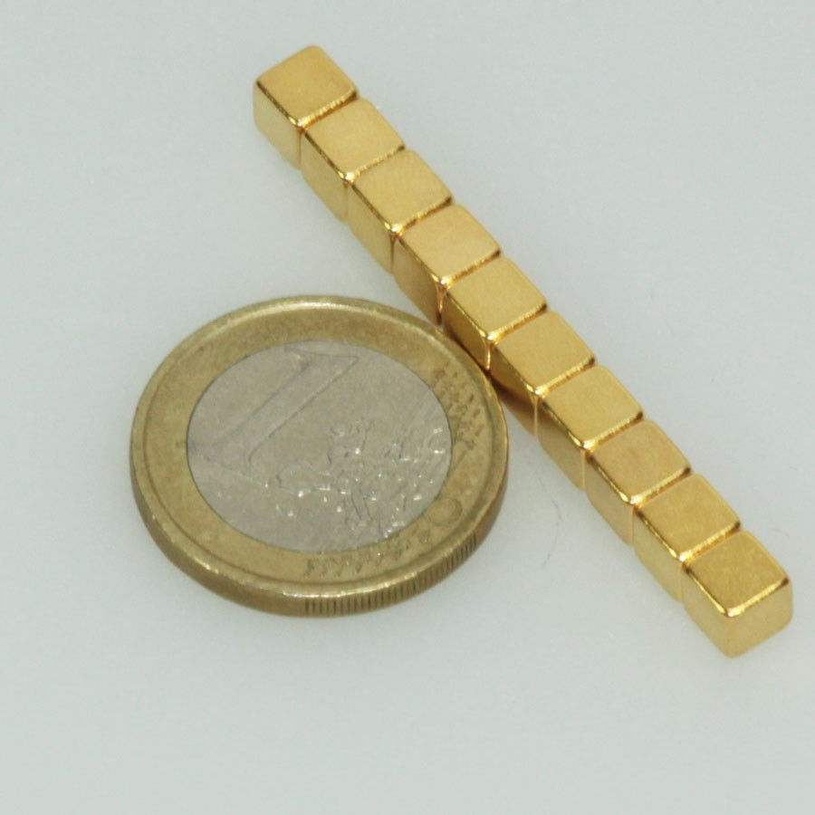 10 aimants puissants cube or 5 x 5 mm 10 aimants puissants cube or 5 x 5 mm