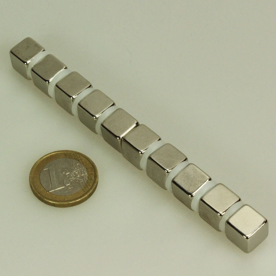 10 aimants puissants cube nickel 10 x 10 mm 10 aimants puissants cube nickel 10 x 10 mm
