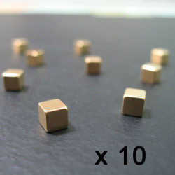 10 aimants puissants cube or 5 x 5 mm