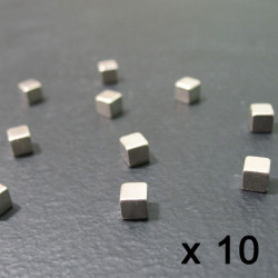 10 aimants puissants cube nickel 5 x 5 mm