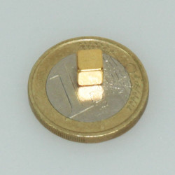 10 aimants puissants cube or 5 x 5 mm