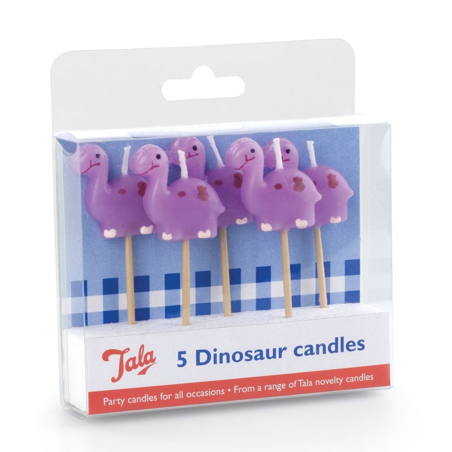 5 bougies gâteau - dinosaures