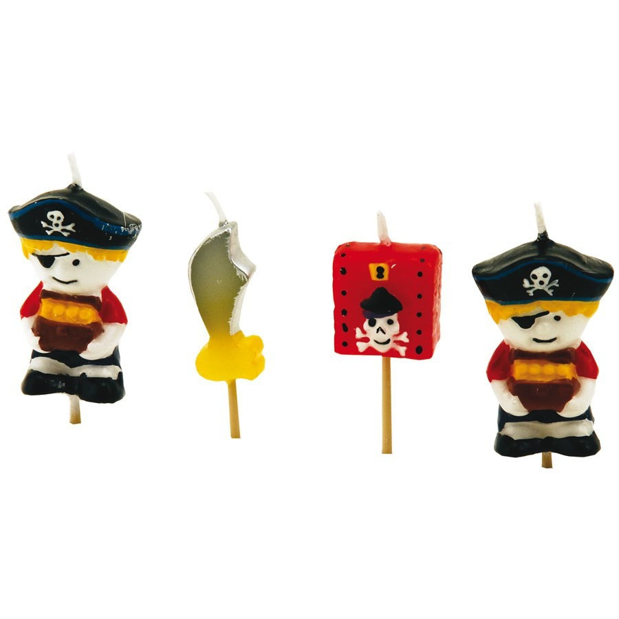 4 bougies gâteau - pirates