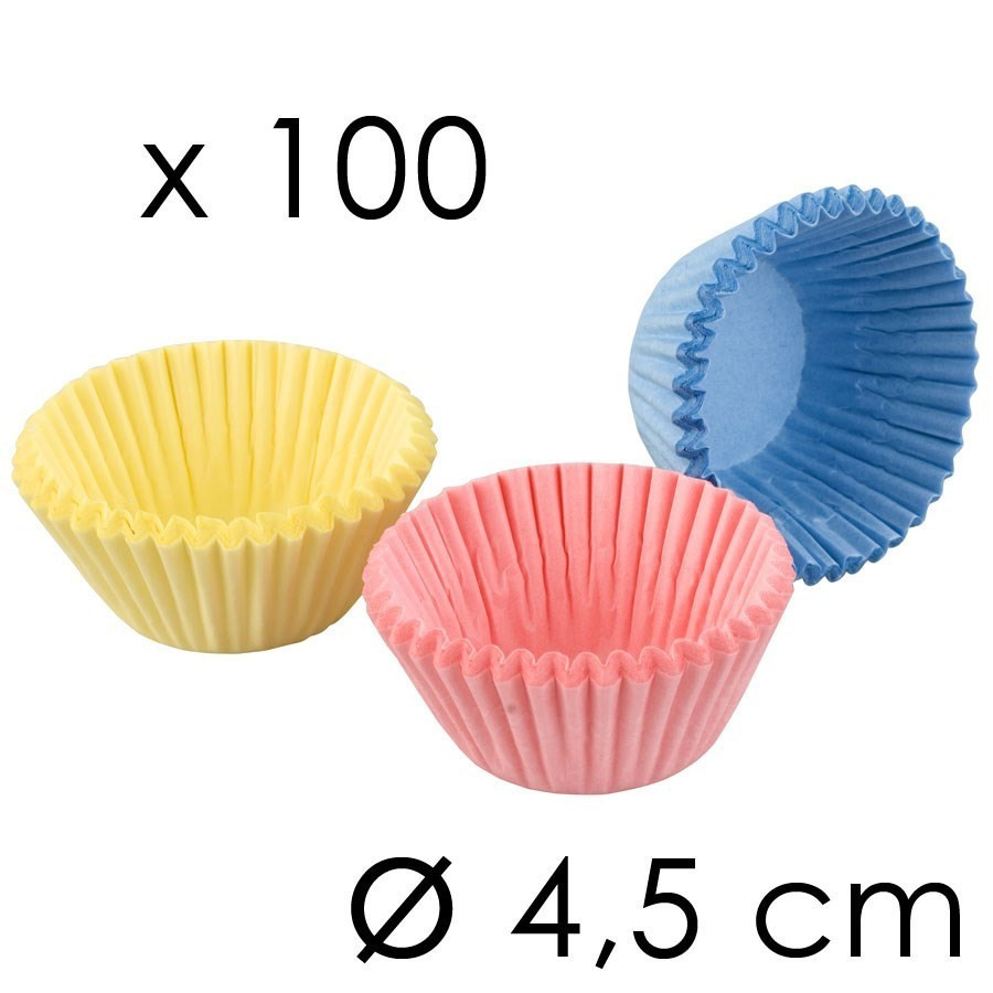 100 caissettes papier pour petits fours Tala pastel