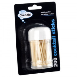 Boîte distributrice de 200 cure dents bois 6,5 cm