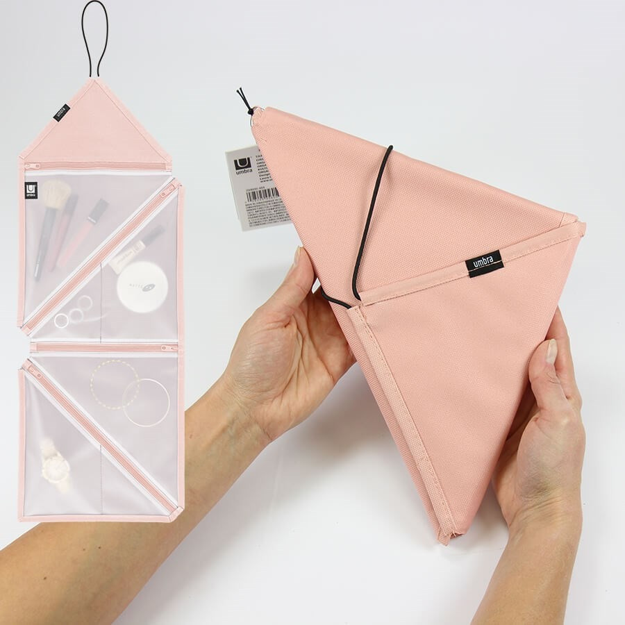 Trousse de toilette et maquillage à suspendre Tangram - rose Trousse de toilette et maquillage à suspendre Tangram - rose