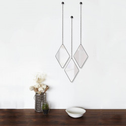 Lot de 3 miroirs muraux suspendus Dima Umbra - noir