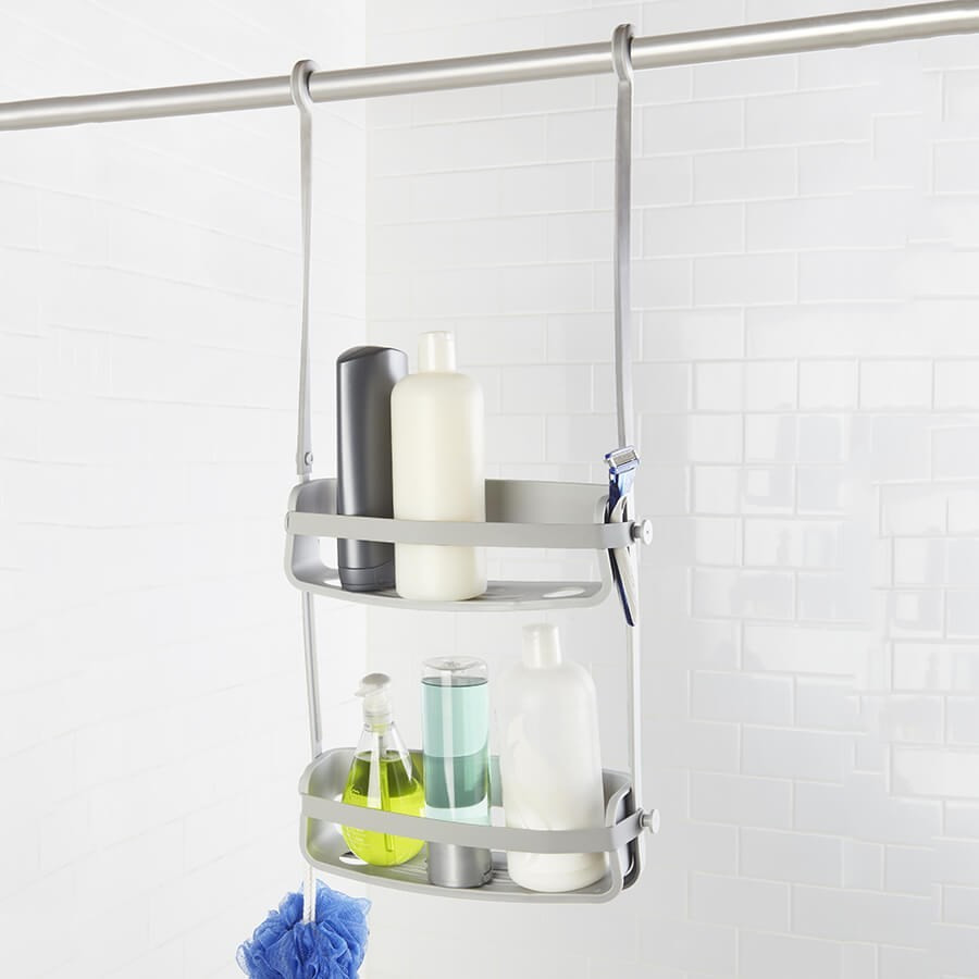 Etagère de douche à suspendre Flex Umbra gris 2 niveaux