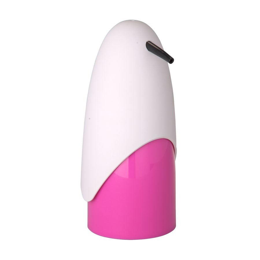 Distributeur de savon Pingouin - rose et blanc