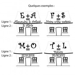 Porte clé famille gravé personnalisé - Maison bonheur des prénoms