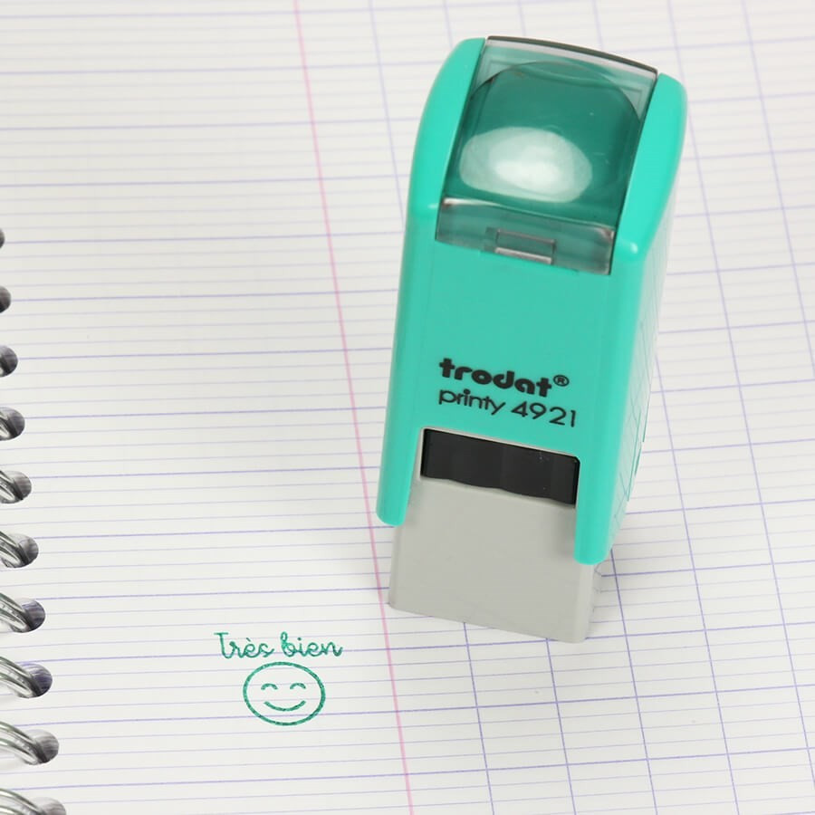 Smileface tampon encreur automatique pour les enseignants Vert