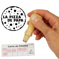 Tampon rond pour carte de fidélité personnalisé Pizza