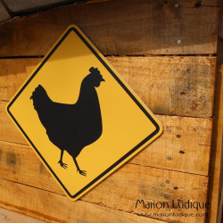 Panneau déco humoristique - Attention Poule australie